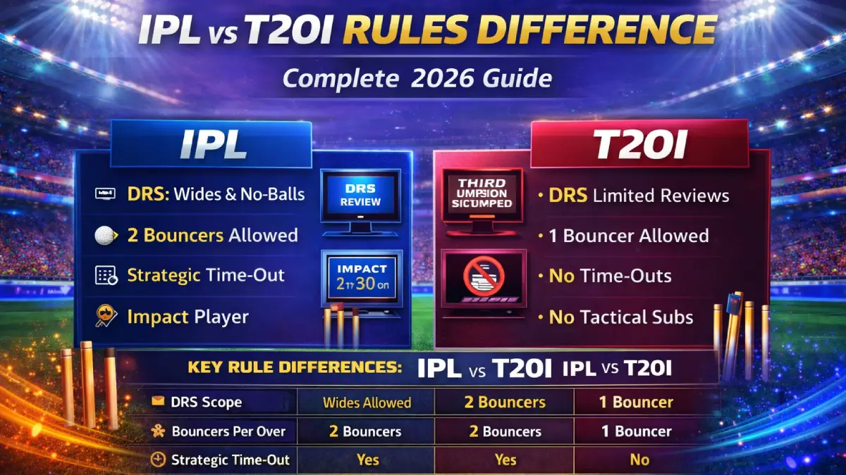 IPL vs T20I Rules Difference