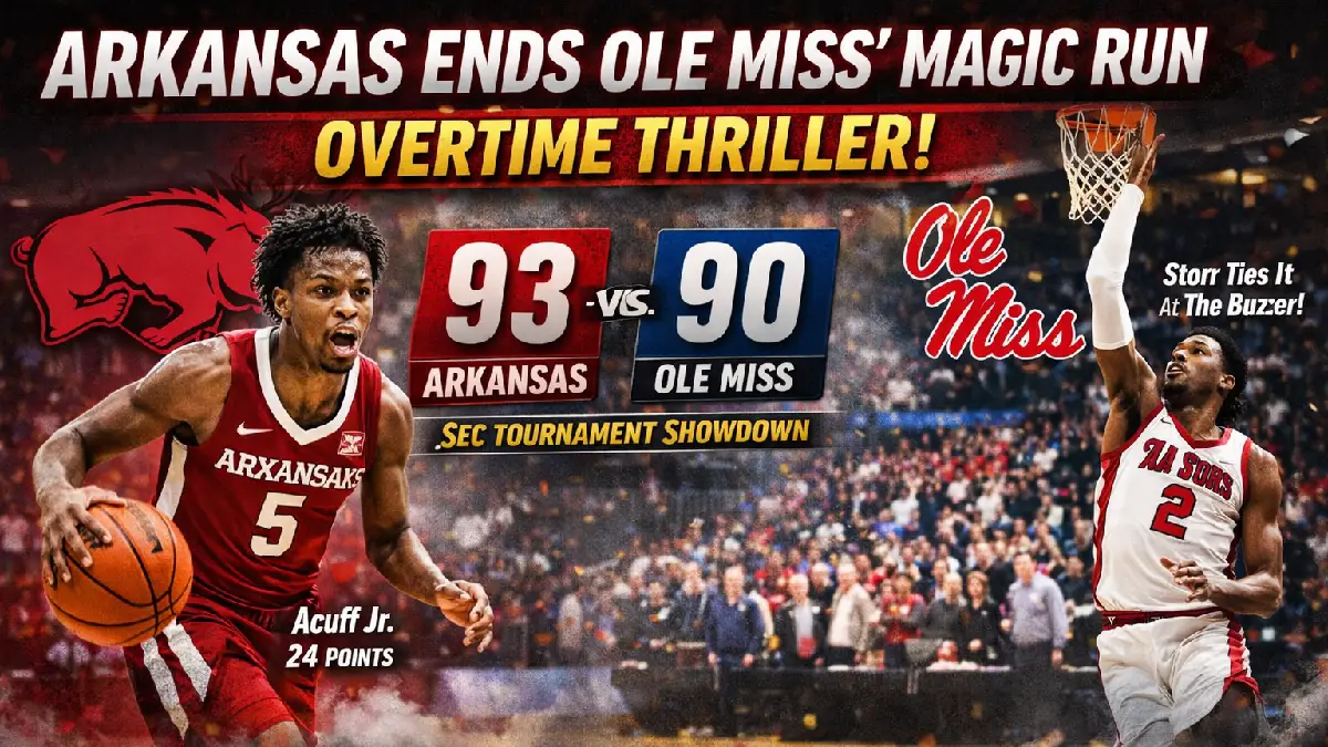 Arkansas Ends Ole Miss’ Magical SEC Tournament Run in Dramatic Overtime Battle