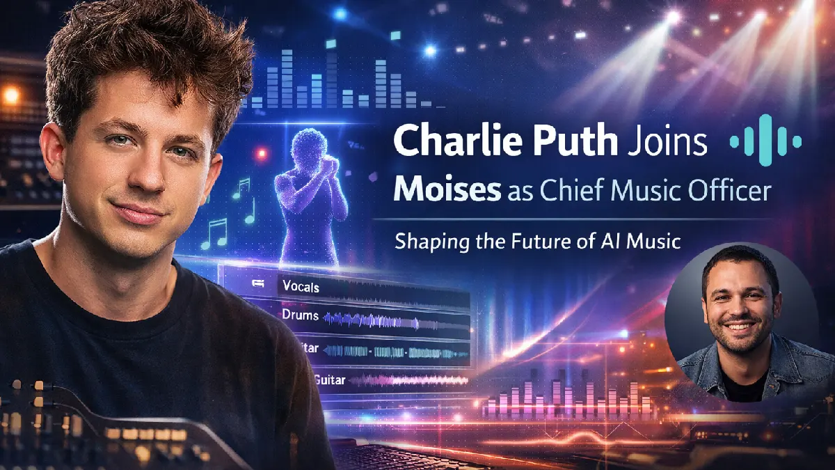 Charlie Puth Joins Moises as Chief Music Officer